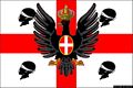 Bandiera del Regno di Sardegna con i mori e sovrapposto lo stemma sabaudo Bandiera del Regno di Sardegna con i mori e sovrapposto lo stemma sabaudo
