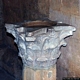 Uta-Santuario di Santa Maria: capitello di epoca romana che funge da acquasantiera Uta-Santuario di Santa Maria: capitello di epoca romana che funge da acquasantiera