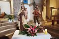 Ardauli-Sa festa e maju: statue della Madonna del Carmine e di Sant&rsquo;Isidoro