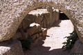 Arzachena-tomba di giganti li lolghi: veduta interna dal portello alla base della stele