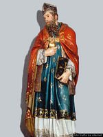 Abbasanta-chiesa campestre di Sant’Agostino: la statua del Santo nella nicchia