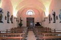 Assolo: chiesa parrocchiale di San Sebastiano Martire: interno verso il portale di ingresso