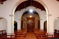 Assolo: chiesa campestre di Santa Lucia: interno verso il portale di ingresso