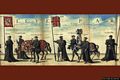 La bandiera con i quattro Mori al centro della incisione del 1599 del funerale di Carlo V d’Aragona