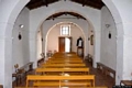 Belvì-chiesa di San Sebastiano: interno verso il portale di ingresso: Belvì-chiesa di San Sebastiano: interno verso il portale di ingresso