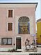 Bonorva-Piazza Paolo Mossa: palazzo con affresco e murale