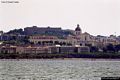 Cagliari: vista dal mare della zona di via Roma con il lungoporto ed il molo Ichnusa, punto di attracco dei traghetti della Tirrenia