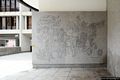 Cagliari-Palazzo del Consiglio regionale: graffito di Costantino Nivola realizzato su disegno di Salvatore Fancello