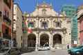 Cagliari: il portico dei Patrioti sardi dedicato ai martiri di Palabanda visto dalla via Vittorio Emanuele