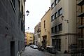 Cagliari-Chiesa di Sant&rsquo;Agostino: la via Baylle con il piccolo ingresso della chiesa