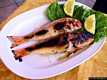 Castelsardo: il ristorante il Cormorano: triglie di scoglio alla griglia con sale e semola