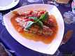 Castelsardo: il ristorante il Cormorano: triglie di scoglio al pomodoro e basilico