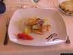 Castelsardo: il ristorante il Cormorano: il pescatrice al guanciale croccante con pomodoro e patate al forno
