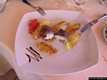 Castelsardo: il ristorante il Cormorano: il pescatrice al guanciale croccante con pomodoro e patate al forno
