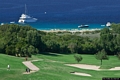 Arzachena-Costa Smeralda: verso Capriccioli si vedono sulla sinistra i campi del Pevero Golf