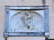 Cuglieri-Basilica di Santa Maria della Neve: scultura in rilevo sulla facciata alla sinistra del portale