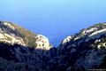 Dorgali-Cala Gonone: la cudula di Fuili sul fondo si vede la Cala di Fuili