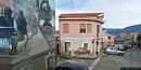 Esterzili: la piazza Barbagia con il murale dell’aratore