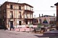 Fonni-La piazza Italia con i suoi murales fotografata qualche anno fà