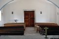 Fonni: chiesa campestre di Nostra Signora de Su Monte: interno verso il portale di ingresso