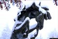 Fonni-Passo di Tascusì: il monumento a Sa Balentì di Gianni Argiolas sotto la neve