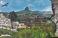 Gairo Taquisara-Murale di Stefano Pani davanti alla nuova chiesa di Nostra Signora degli Angeli: i versi di Grazia Deledda Gairo Taquisara-Murale di Stefano Pani davanti alla nuova chiesa di Nostra Signora degli Angeli: i versi di Grazia Deledda