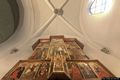 Gonnostramatza: chiesa parrocchiale di San Michele Arcangelo: il retablo sotto la volta a crociera