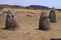 Macomer-Area archeologica di Tamuli: i tre betili femminili