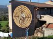 Montresta-Murale che rappresenta la lavorazione dei cestini di giunco
