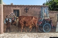 Nureci-Particolare del murale che rappresenta la processione religiosa