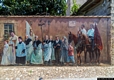 Nureci-Particolare del murale che rappresenta la processione religiosa
