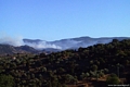 Orgosolo-Un incendio sulle montagne che circondano Orgosolo