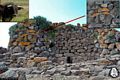Orroli: il nuraghe Arrubiu: un particolare del paramento esterno