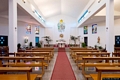 Portoscuso-chiesa parrocchiale di San Giovanni Battista: interno verso il presbiterio