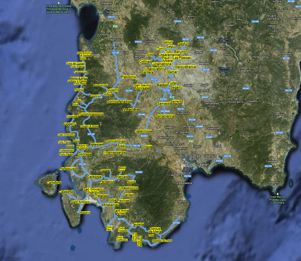 Carta geografica della Provincia di Olbia e tempio