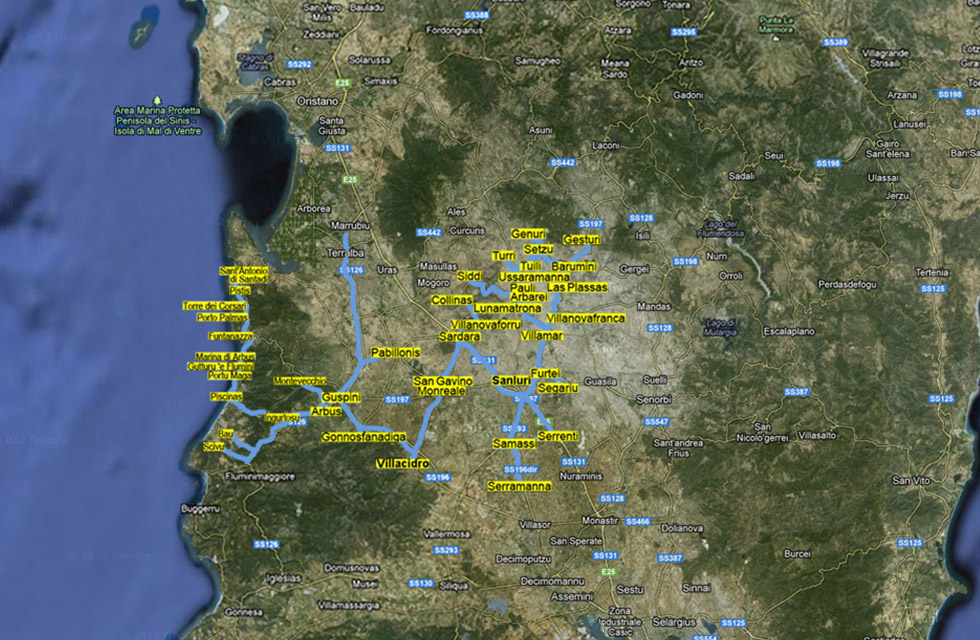 Carta geografica della Provincia di Olbia e tempio