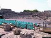 Scavi di Nora-teatro romano con le sedie oggi utilizzate per assistera agli spettacoli che vi si svolgono