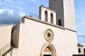 Sadali: chiesa parrocchiale di San Valentino Martire-rosone centrale sotto il campanile a vela