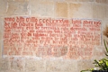 San Gavino Monreale-chiesa di San Gavino Martire: la data 1388 dipinta su un concio