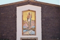 San Giovanni Suergiu-chiesa parrocchiale di San Giovanni Battista: mosaico di Filippo Figari sulla facciata San Giovanni Suergiu-chiesa parrocchiale di San Giovanni Battista: mosaico di Filippo Figari sulla facciata