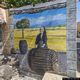 San Nicolò d’Arcidano: il murale 'Paesaggio rurale con figura femminile e botti' di Marco Serra e Mauro Podda San Nicolò d’Arcidano: il murale 'Paesaggio rurale con figura femminile e botti' di Marco Serra e Mauro Podda