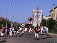 Santadi-Matrimonio Mauritano: tamburini e trombettieri del gruppo folk Sa Sartiglia di Oristano