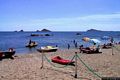 Santa Maria Navarrese: la spiaggia e gli scogli nel mare di Santa Maria Navarrese