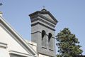 San Vero Milis: chiesa della Madonna del Carmine: particolare della facciata con il campanile