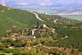 Sardara: veduta della miniera di Sardara con sullo sfondo il Castello di Monreale