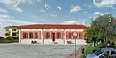 Serdiana-Facciata della Biblioteca comunale intitolata ad Agostino Saba