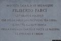 Seui: lapide commemorativa di Filiberto Farci
