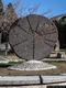 Silanus-piazza Itria: la scultura della 'Ruota del sole' di Pinuccio Sciola