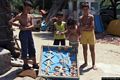 San Giovanni del Sinis-Bambini che vendono conchiglie e stelle marine