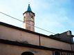 Solarussa: chiesa parrocchiale di San Pietro: il campanile visto dal fianco destro della chiesa